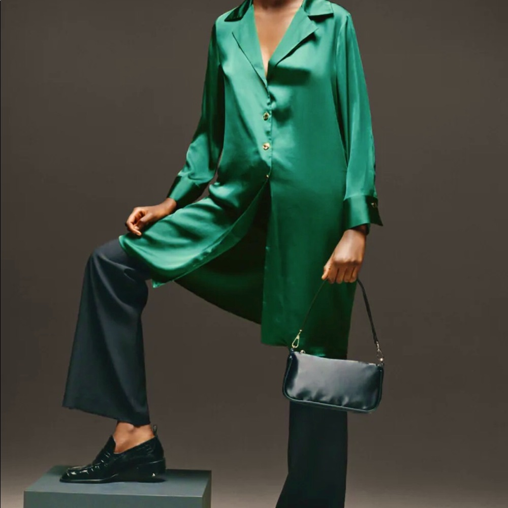Zara long satin effect blouse